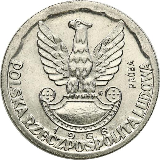Аверс монеты - Пробные 10 злотых 1968 года MW JMN "25 лет Народного Войска Польского" Никель - цена  монеты - Польша, Народная Республика