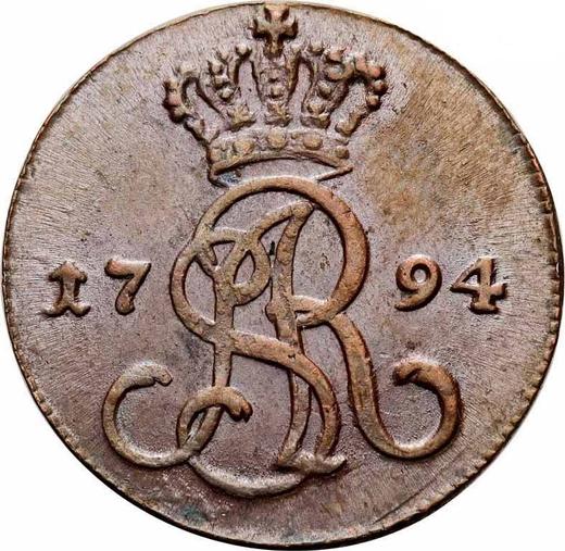 Anverso 1 grosz 1794 MV - valor de la moneda  - Polonia, Estanislao II Poniatowski