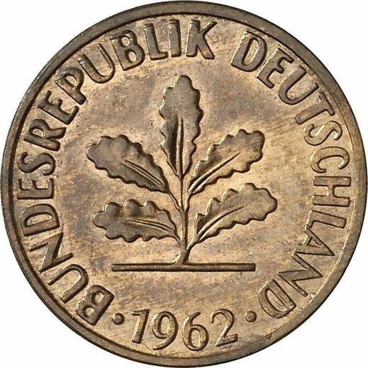 Реверс монеты - 2 пфеннига 1962 года J - цена  монеты - Германия, ФРГ