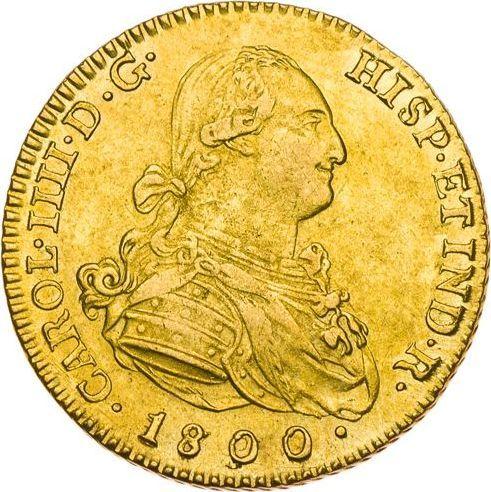 Аверс монеты - 2 эскудо 1800 года M FA - цена золотой монеты - Испания, Карл IV