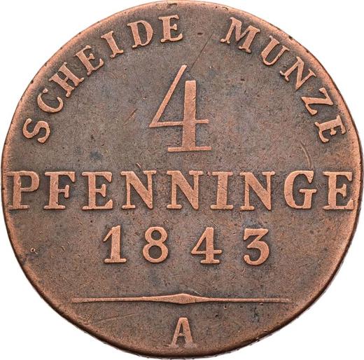 Rewers monety - 4 fenigi 1843 A - cena  monety - Prusy, Fryderyk Wilhelm IV