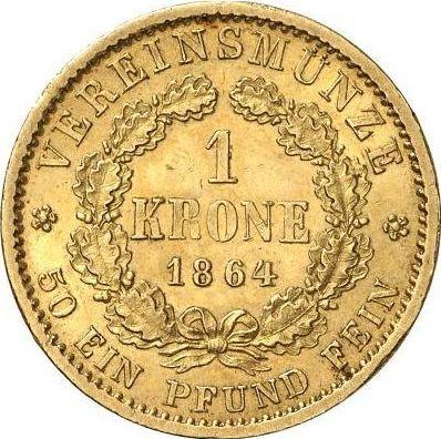 Rewers monety - 1 krone 1864 A - cena złotej monety - Prusy, Wilhelm I