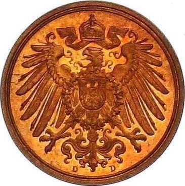 Реверс монеты - 1 пфенниг 1914 года D "Тип 1890-1916" - цена  монеты - Германия, Германская Империя