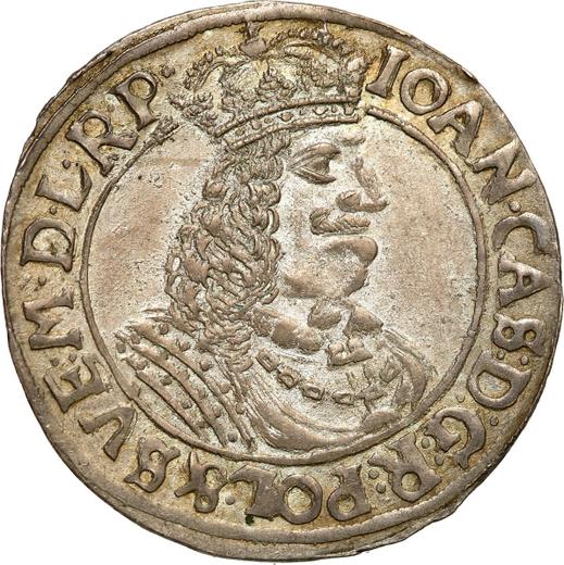 Аверс монеты - Орт (18 грошей) 1663 года HDL "Торунь" - цена серебряной монеты - Польша, Ян II Казимир