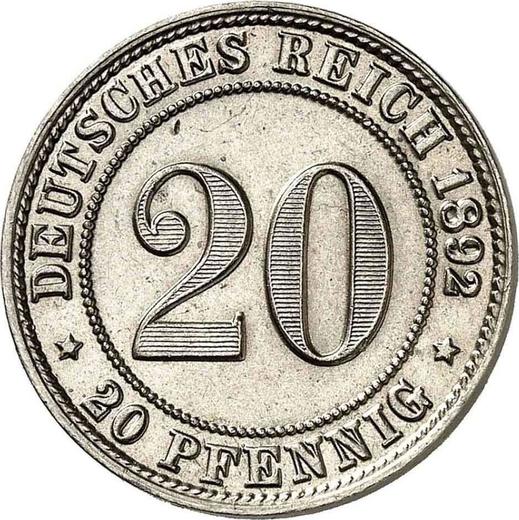 Аверс монеты - 20 пфеннигов 1892 года G "Тип 1890-1892" - цена  монеты - Германия, Германская Империя