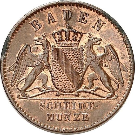 Anverso 1 Kreuzer 1862 - valor de la moneda  - Baden, Federico I