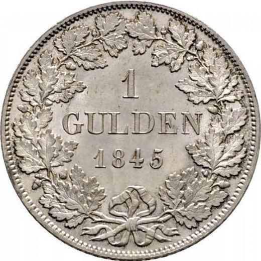 Rewers monety - 1 gulden 1845 "Typ 1845-1852" - cena srebrnej monety - Badenia, Leopold