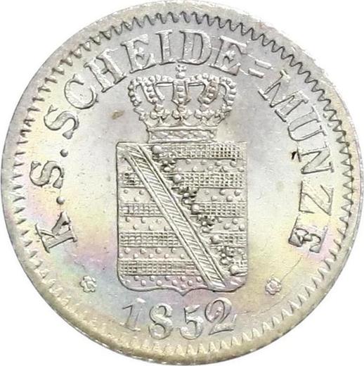 Аверс монеты - 1 новый грош 1852 года F - цена серебряной монеты - Саксония, Фридрих Август II