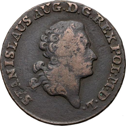 Аверс монеты - Трояк (3 гроша) 1787 года EB "Z MIEDZI KRAIOWEY" - цена  монеты - Польша, Станислав II Август