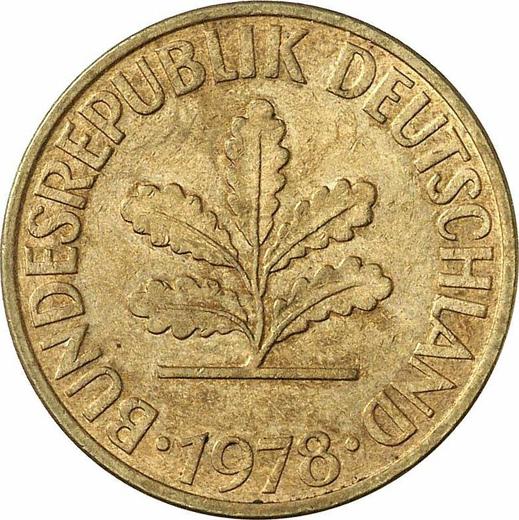 Реверс монеты - 10 пфеннигов 1978 года F - цена  монеты - Германия, ФРГ