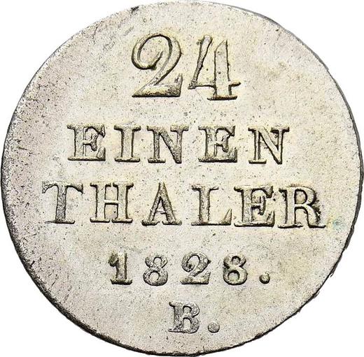 Rewers monety - 1/24 thaler 1828 B - cena srebrnej monety - Hanower, Jerzy IV