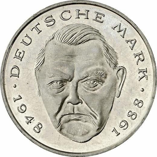 Obverse 2 Mark 1995 A "Ludwig Erhard" -  Coin Value - Germany, FRG