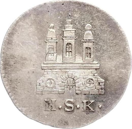 Anverso 1 chelín 1832 H.S.K. - valor de la moneda  - Hamburgo, Ciudad libre de Hamburgo