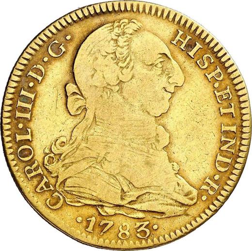 Anverso 4 escudos 1783 Mo FF - valor de la moneda de oro - México, Carlos III