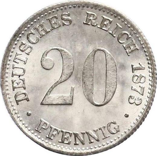 Аверс монеты - 20 пфеннигов 1873 года G "Тип 1873-1877" - цена серебряной монеты - Германия, Германская Империя