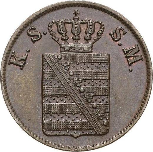 Аверс монеты - 2 пфеннига 1853 года F - цена  монеты - Саксония-Альбертина, Фридрих Август II
