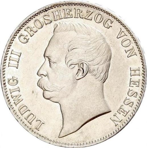 Аверс монеты - Талер 1860 года - цена серебряной монеты - Гессен-Дармштадт, Людвиг III