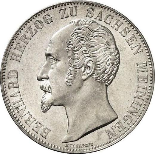 Аверс монеты - 2 талера 1853 года - цена серебряной монеты - Саксен-Мейнинген, Бернгард II