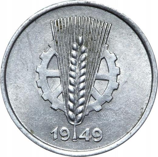 Реверс монеты - 1 пфенниг 1949 года A - цена  монеты - Германия, ГДР