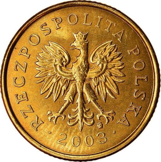 Obverse 5 Groszy 2003 MW -  Coin Value - Poland, III Republic after denomination