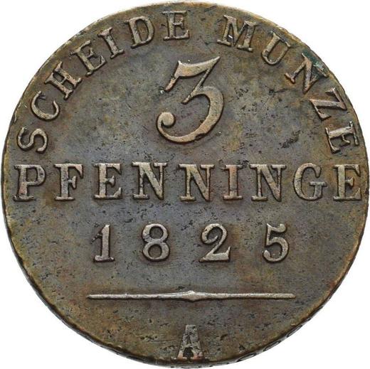 Реверс монеты - 3 пфеннига 1825 года A - цена  монеты - Пруссия, Фридрих Вильгельм III