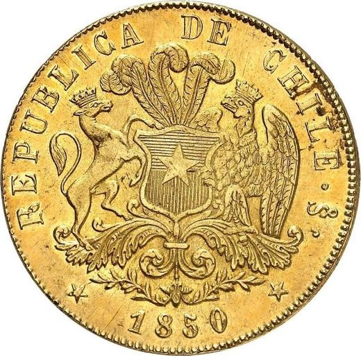 Аверс монеты - 8 эскудо 1850 года So LA - цена золотой монеты - Чили, Республика