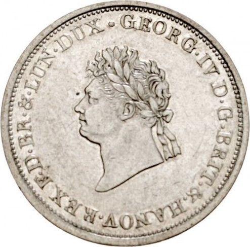 Аверс монеты - 2/3 талера 1827 года B "Тип 1826-1828" - цена серебряной монеты - Ганновер, Георг IV