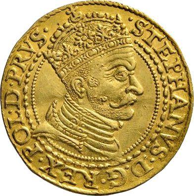 Аверс монеты - Дукат 1580 года "Гданьск" - цена золотой монеты - Польша, Стефан Баторий