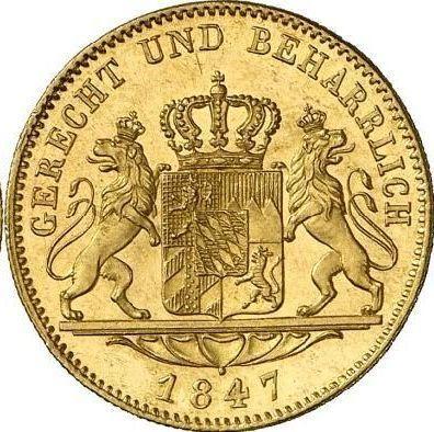 Rewers monety - Dukat 1847 - cena złotej monety - Bawaria, Ludwik I