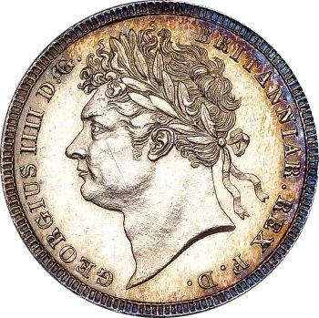 Аверс монеты - 3 пенса 1829 года "Монди" - цена серебряной монеты - Великобритания, Георг IV