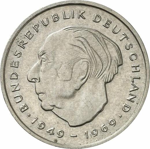 Obverse 2 Mark 1976 G "Theodor Heuss" -  Coin Value - Germany, FRG