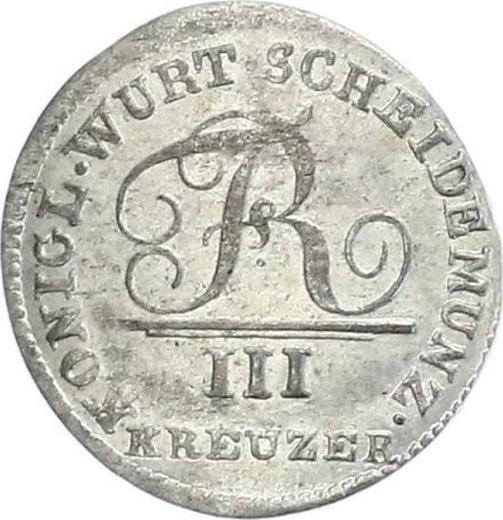 Anverso 3 kreuzers 1807 - valor de la moneda de plata - Wurtemberg, Federico I