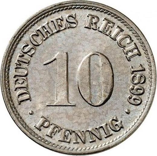 Аверс монеты - 10 пфеннигов 1899 года D "Тип 1890-1916" - цена  монеты - Германия, Германская Империя