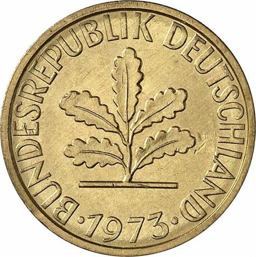 Реверс монеты - 5 пфеннигов 1973 года J - цена  монеты - Германия, ФРГ