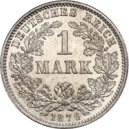 Аверс монеты - 1 марка 1876 года F "Тип 1873-1887" - цена серебряной монеты - Германия, Германская Империя