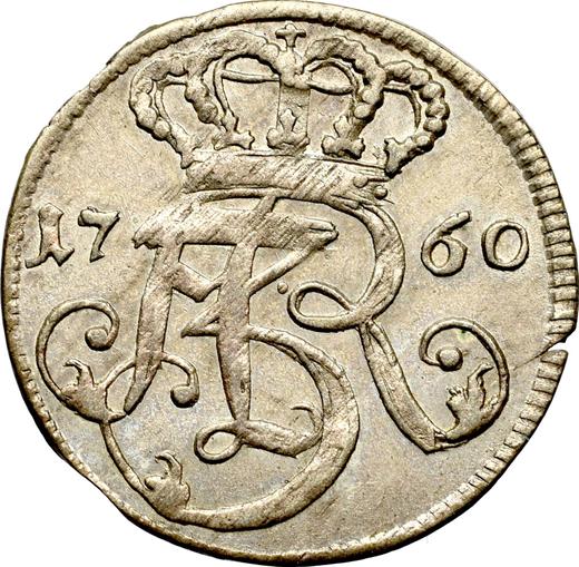 Аверс монеты - Трояк (3 гроша) 1760 года REOE "Гданьский" - цена серебряной монеты - Польша, Август III