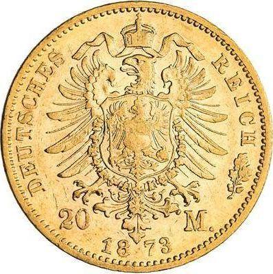 Reverse 20 Mark 1873 F "Wurtenberg" - Gold Coin Value - Germany, German Empire