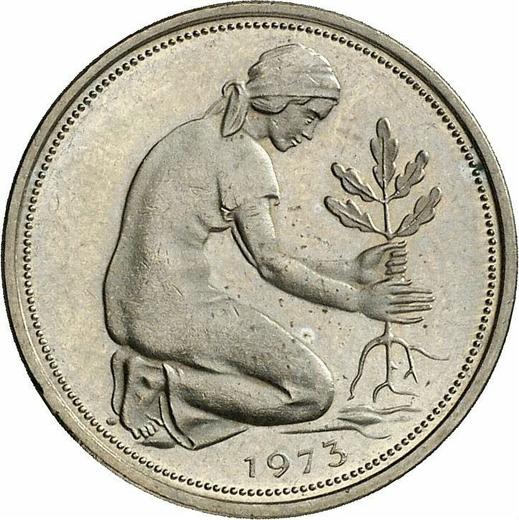 Реверс монеты - 50 пфеннигов 1973 года G - цена  монеты - Германия, ФРГ