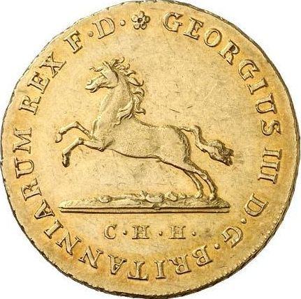 Anverso 10 táleros 1813 C.H.H. - valor de la moneda de oro - Hannover, Jorge III