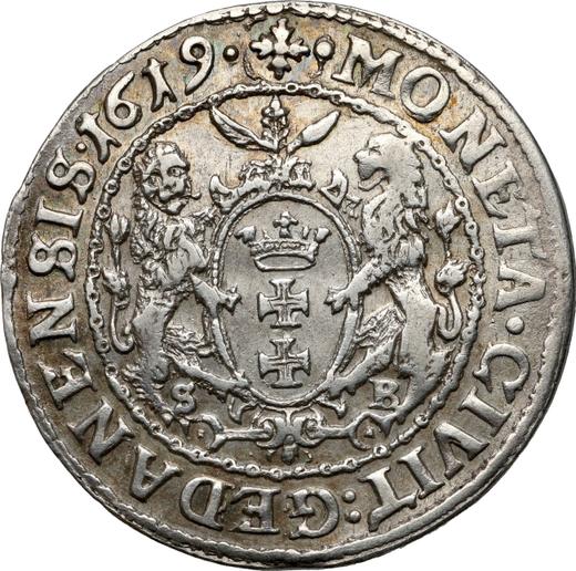 Rewers monety - Ort (18 groszy) 1619 SB "Gdańsk" - cena srebrnej monety - Polska, Zygmunt III