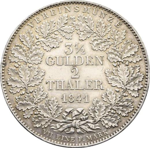 Реверс монеты - 2 талера 1841 года - цена серебряной монеты - Бавария, Людвиг I