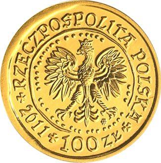 Awers monety - 100 złotych 2011 MW NR "Orzeł Bielik" - cena złotej monety - Polska, III RP po denominacji
