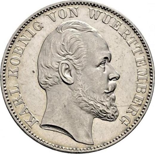 Аверс монеты - Талер 1869 года - цена серебряной монеты - Вюртемберг, Карл I