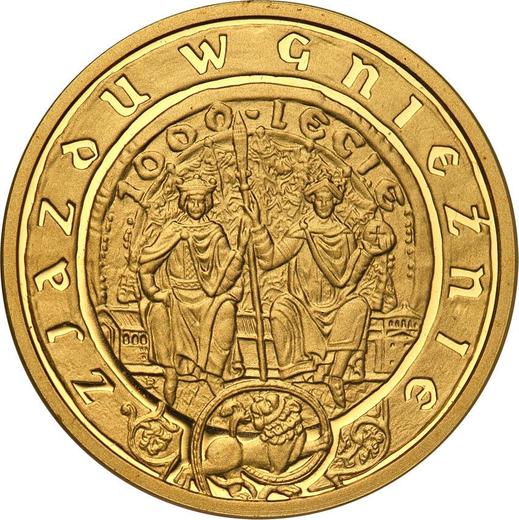 Reverse 100 Zlotych 2000 MW RK "The 1000th anniversary of the convention in Gniezno" - Gold Coin Value - Poland, III Republic after denomination
