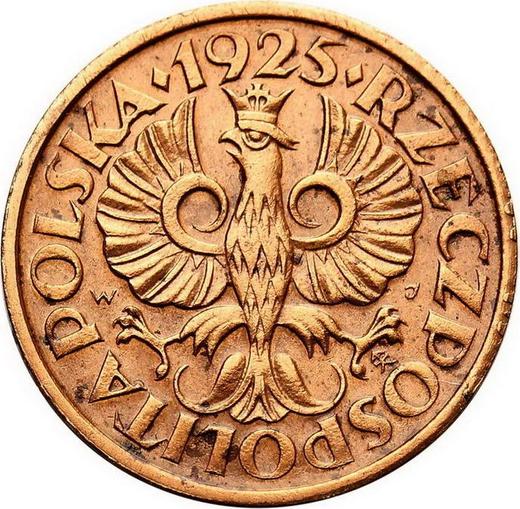 Anverso Prueba 1 grosz 1925 WJ Inscripción "21 / V" - valor de la moneda  - Polonia, Segunda República