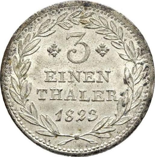 Rewers monety - 1/3 talara 1823 - cena srebrnej monety - Hesja-Kassel, Wilhelm II