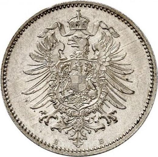 Rewers monety - 1 marka 1878 B "Typ 1873-1887" - cena srebrnej monety - Niemcy, Cesarstwo Niemieckie