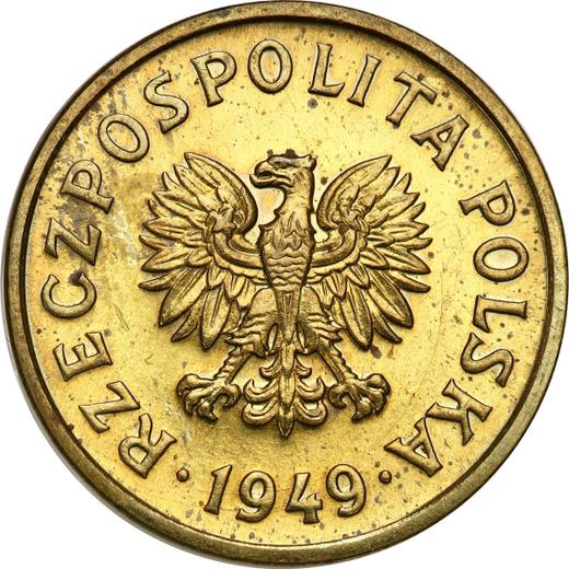 Аверс монеты - Пробные 20 грошей 1949 года Латунь - цена  монеты - Польша, Народная Республика