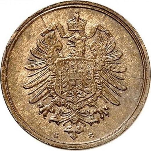 Reverso 1 Pfennig 1886 G "Tipo 1873-1889" - valor de la moneda  - Alemania, Imperio alemán