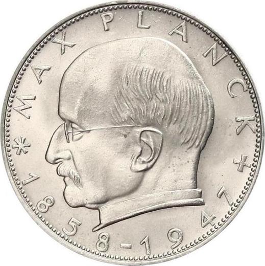 Awers monety - 2 marki 1957 G "Max Planck" - cena  monety - Niemcy, RFN